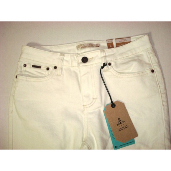 New NWT Womens 4 27 Prana Sienna Jeans White Stretch Organic Performance 31 RG - Picture 3 of 5